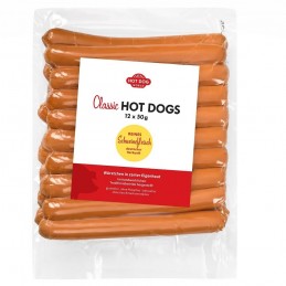 Pack 144 Saucisses à Hot Dogs au porc "Classic"60g et pains 16 cm  61244 Packs Hot-Dog
