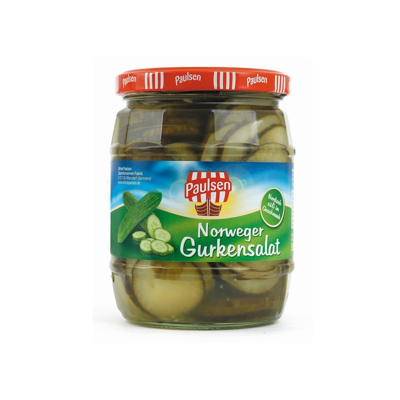 Concombres tranchées norvégienne PAULSEN 1 Kg  53228 Garniture pour Hot-Dog