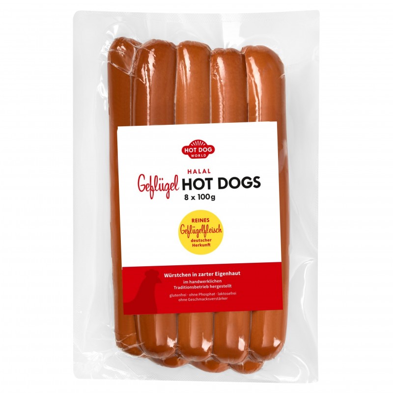 Saucisses Hot Dog Halal "Jumbo" - grand format 8 x 100g  51441 Accueil
