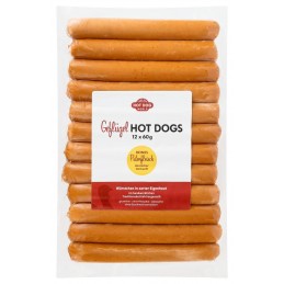 Saucisses Hot Dogs volaille (Halal) 144 x 60g  51413 Saucisses Hot Dog