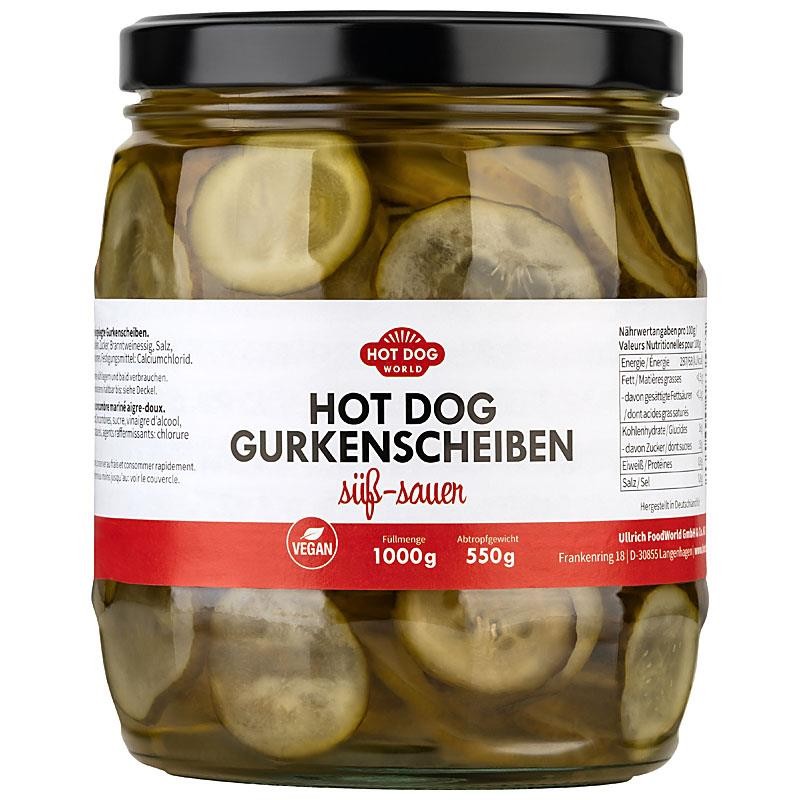 Concombres tranchés Hot Dog World 1 Kg  53229 Garnitures