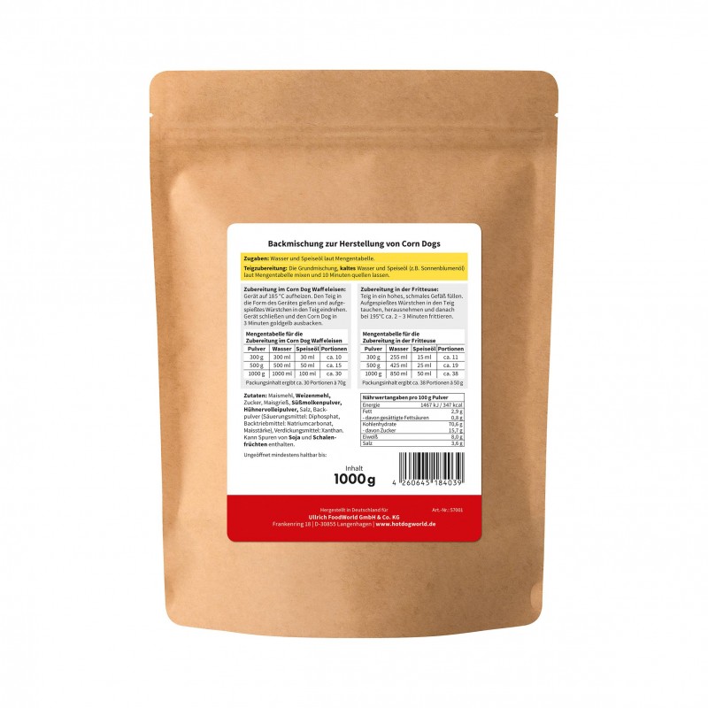 Mélange pour Corn Dog 1 Kg - clé en main  57001 Corn Dogs