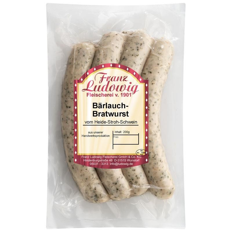 Saucisses blanches poitrine de porc à l'ail des ours (Bratwurst) 4 x 50g - Nouveauté  56003 Saucisses Hot Dogs