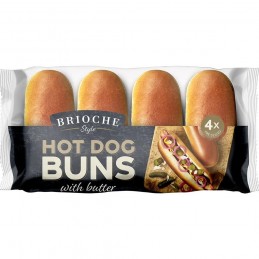 Pains à Hot Dogs brioché (Buns) 16 cm prédécoupés 192 x 62,5g (livraison gratuite)  52401 Pains Hot Dogs (Buns)