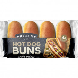 4 pains à Hot Dogs briochés pré découpés