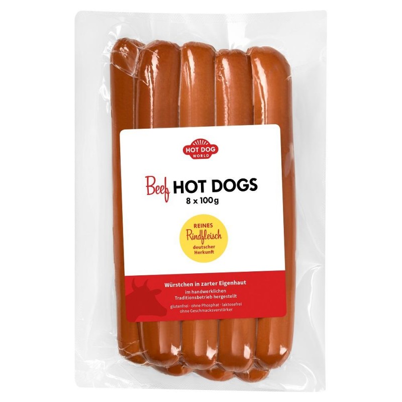 88 Hot Dogs de boeuf grand format "Jumbo"(100g)  21043FR Saucisses Hot Dogs