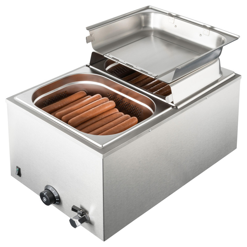 Chauffe-saucisses vapeur professionnel MaxiSteam | HOT DOG WORLD