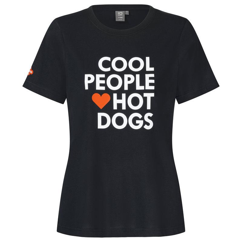 T-Shirt Femme "Cool People love Hot Dogs" noir | Hot Dog World