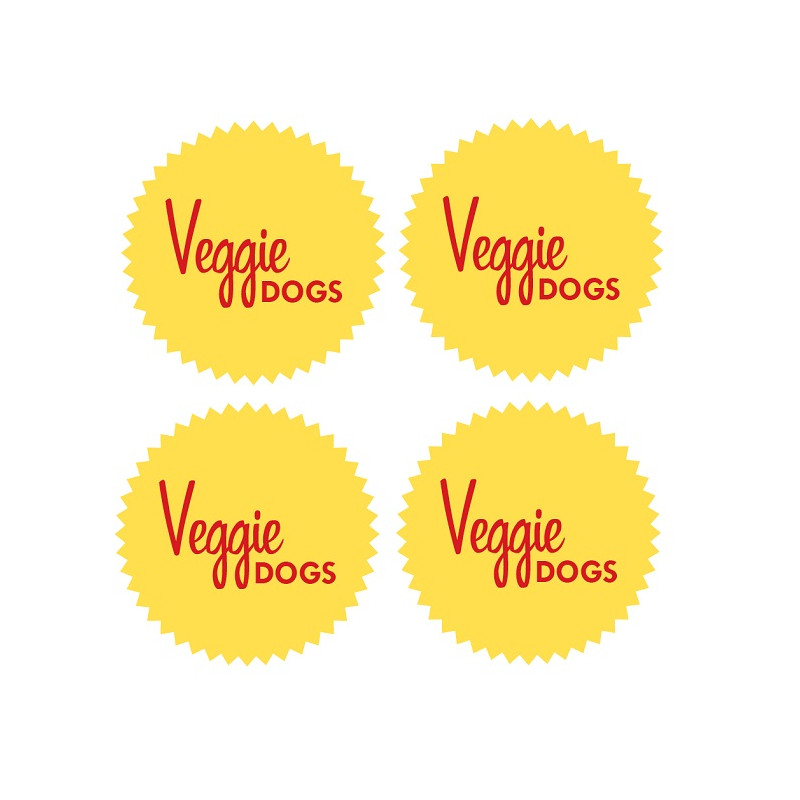 Autocollants Veggie Dogs x4 - Sticker Vitrine | HOT DOG WORLD
