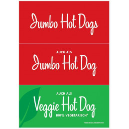 Inserts Jumbo Hot Dogs - Presentoir Prix | HOT DOG WORLD
