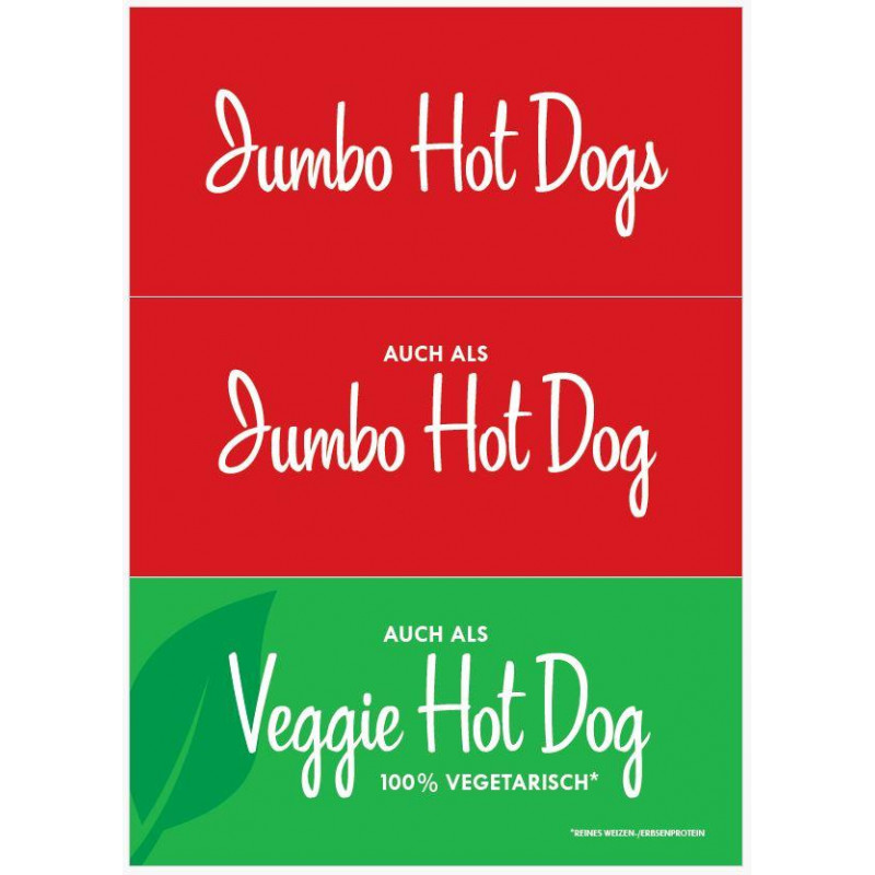 Inserts Jumbo Hot Dogs - Presentoir Prix | HOT DOG WORLD