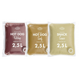 Pack sauces assorties Hot Dog 3x2,5L | HOT DOG WORLD