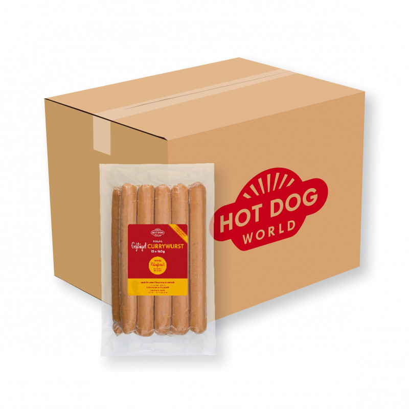 Currywurst volaille Halal 60x160g | HOT DOG WORLD