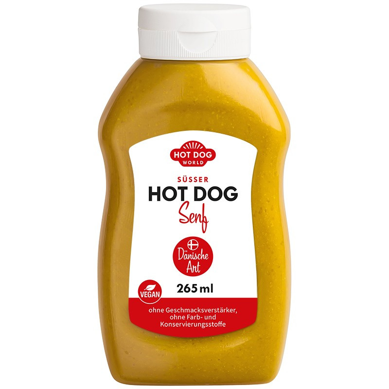 Moutarde sucrée à hot dog 265, 520 et 955 ml | HOT DOG WORLD
