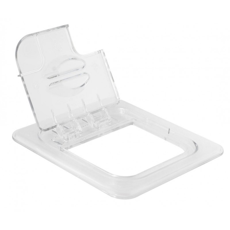 Couvercle à clapet en polycarbonate avec ouverture (pour cuillère)  82261 Récipients