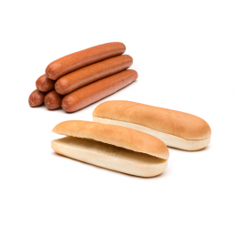 Pack Hot Dogs grand format (88 saucisses et pains) JUMBO - Nouvelle recette  63088 Packs Hot-Dog
