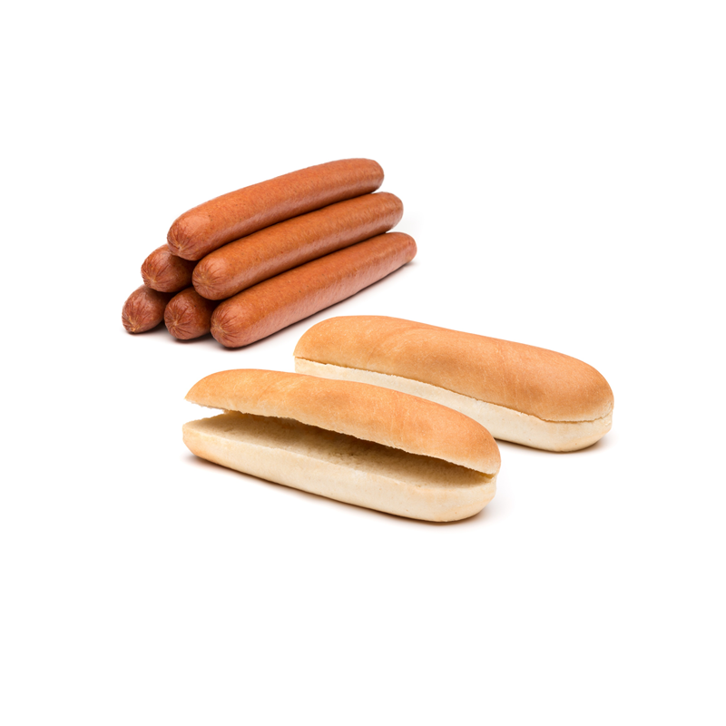 Pack Hot Dogs pur BOEUF grand format "Jumbo" DUO (88 saucisses et pains de 20cm)  63088 Packs Hot Dogs