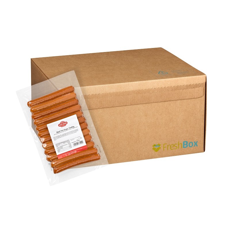 Saucisses Hot Dogs (pur boeuf) 144 x 60g - produits frais  21233FR Saucisses Hot Dogs