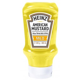 Moutarde douce américaine HEINZ pour Hot Dogs 400 ml (Mild mustard)  53330 Sauces Hot-Dog