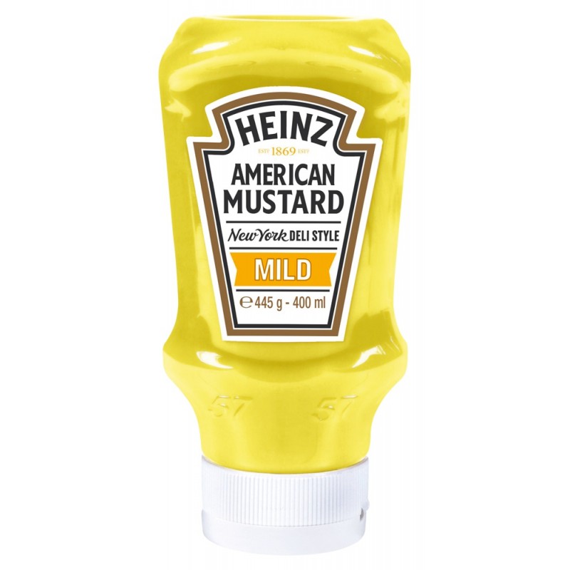 Moutarde américaine Hot Dogs HEINZ 400 ml (Yellow mustard)  53330 Sauces Hot-Dog