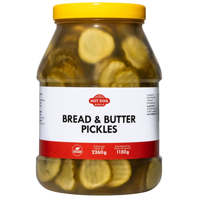 Bread & Butter Pickles 2,26 Kg (concombres mariné)  53630 Garniture pour Hot-Dog