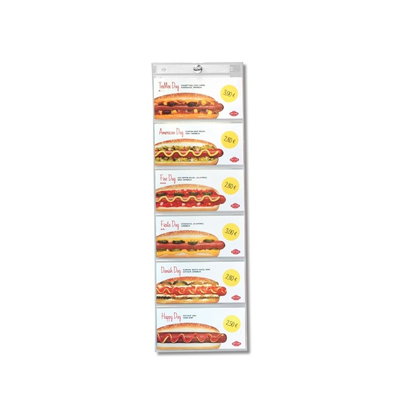 Display pour affichage des prix avec 18 inserts  94100 Goodies hot dog