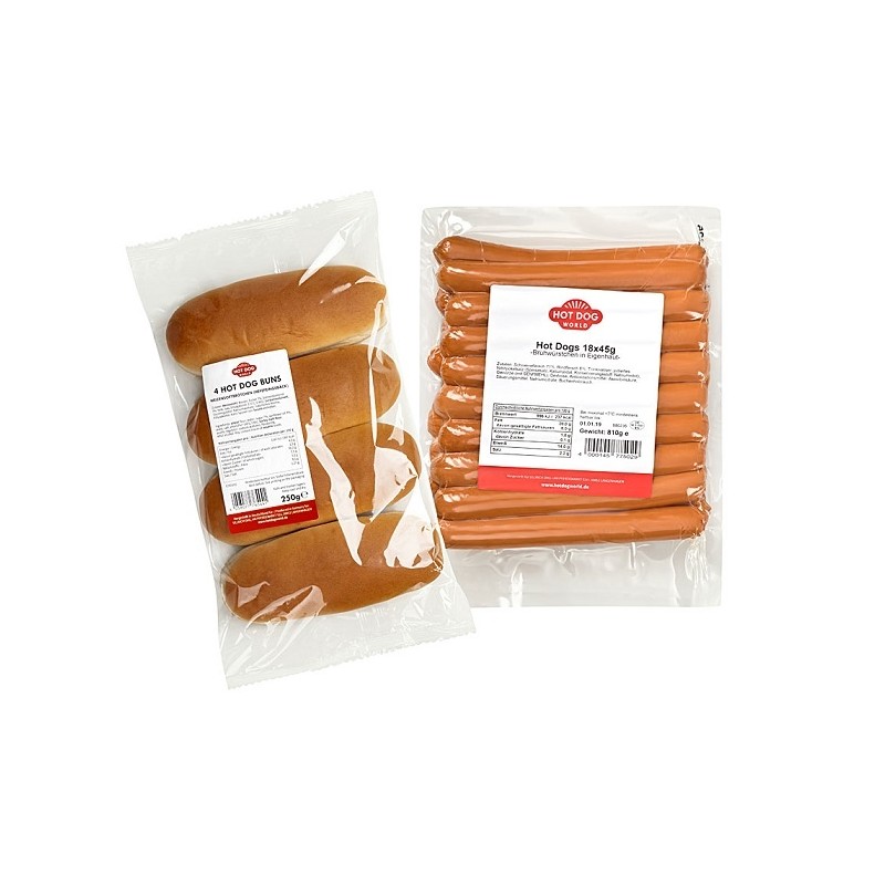 Pack éco Hot Dogs & Pains CLASSIC 45g (porc)  50114 Packs Hot-Dog