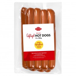 Hot Dogs de volaille HALAL "JUMBO"- 88 saucisses de 100 g  51443 Saucisses Hot Dog