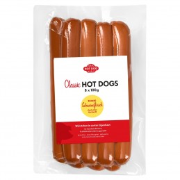 Hot Dogs "Classic" (porc) format "Jumbo" en 88 x 100 g  51043 Saucisses Hot Dog
